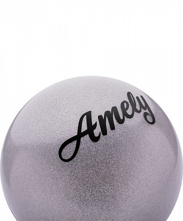 Мяч для художественной гимнастики Amely с блестками AGB-102 19 см grey