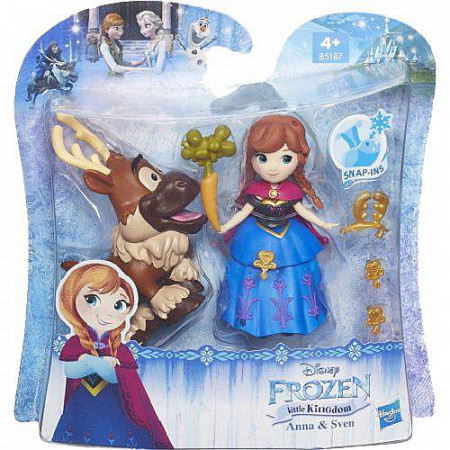На картинке изображен Кукла Disney Frozen Анна и Свен маленькие (B5185) Кукла Disney Frozen Анна и Свен маленькие (B5185)
