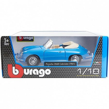 Машинка Bburago 1:18 Porsche 356B Cabriolet 1961 (18-12025) blue