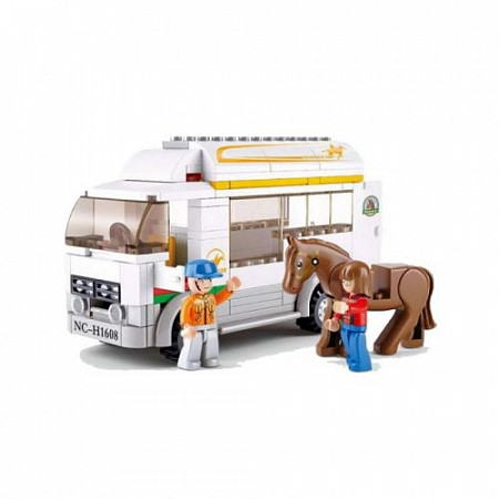 На картинке изображен Конструктор Sluban Трейлер для лошадки M38-B0559 Конструктор Sluban Трейлер для лошадки M38-B0559