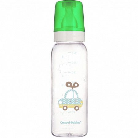 Стеклянная бутылочка для кормления Canpol babies TOYS с узким горлышком 240 мл., 12 мес.+ (42/201) blue
