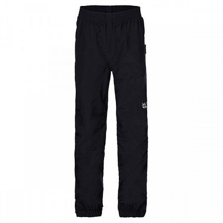На картинке изображен Брюки детские Jack Wolfskin Kids Rain Pants Black Брюки детские Jack Wolfskin Kids Rain Pants Black