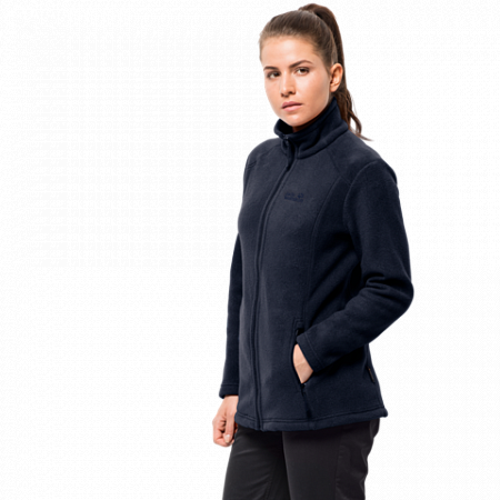 На картинке изображен Джемпер женский Jack Wolfskin Midnight Moon Women midnight blue Джемпер женский Jack Wolfskin Midnight Moon Women midnight blue
