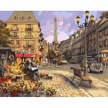 Картина по номерам Picasso Цветочная лавка Парижа PC4050127
