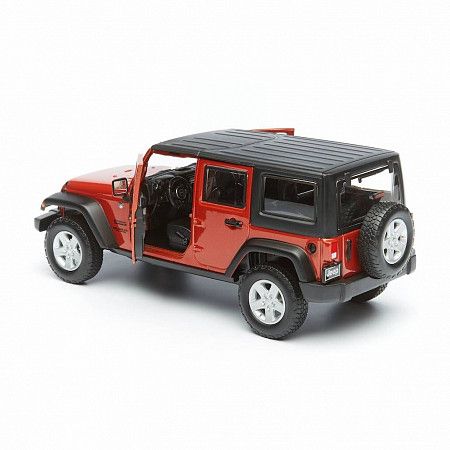 На картинке изображен Машинка Maisto 1:24 Jeep Wrangler (31268) met orange Машинка Maisto 1:24 Jeep Wrangler (31268) met orange