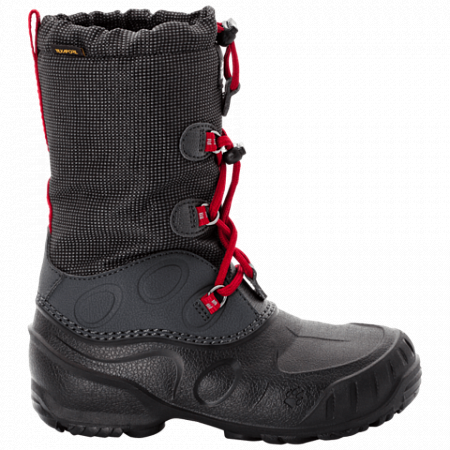 На картинке изображен Сапоги детские Jack Wolfskin Iceland Texapore High K black / red Сапоги детские Jack Wolfskin Iceland Texapore High K black / red