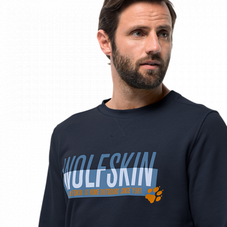 Пуловер мужский Jack Wolfskin Slogan Sweatshirt M night blue