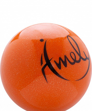 Мяч для художественной с насыщенными блестками Amely AGB-303 15 см orange