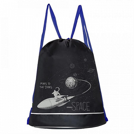На картинке изображен Мешок для обуви GRIZZLY OM-11-1 /1 space Мешок для обуви GRIZZLY OM-11-1 /1 space