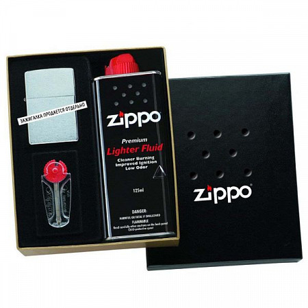 Подарочная коробка Zippo 50R (кремни + топливо,125 мл + место для широкой зажигалки)