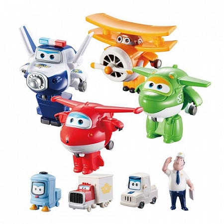 Игровой набор Super Wings «Команда Аэропорта» 8 мини-трансформеров и 7 фигурок YW710640