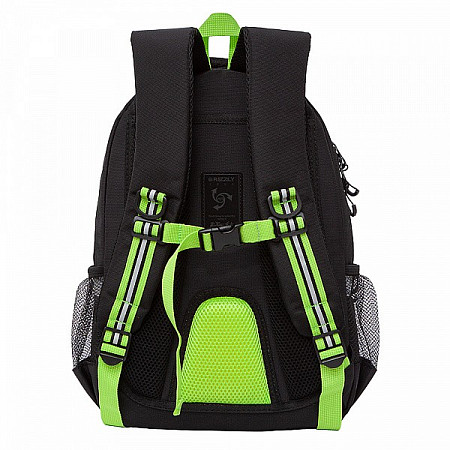 Рюкзак школьный GRIZZLY RB-152-2 /1 black/light green