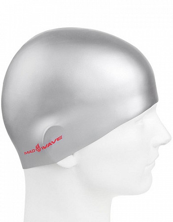Шапочка для бассейна (плавания) взрослая Mad Wave Reverse Champion red/silver