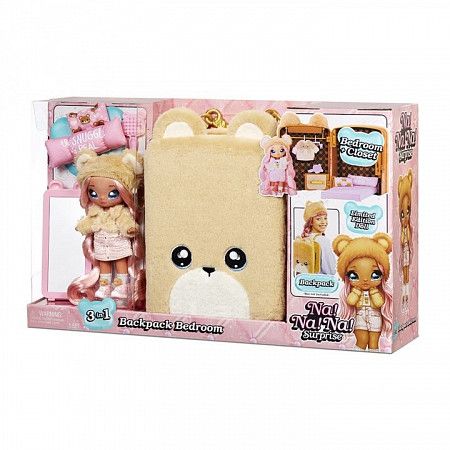 На картинке изображен Игровой набор Na!Na!Na! Surprise "Рюкзак-спальня Сара Снагглс" 3 в 1 с куклой 575702EUC Игровой набор Na!Na!Na! Surprise "Рюкзак-спальня Сара Снагглс" 3 в 1 с куклой 575702EUC
