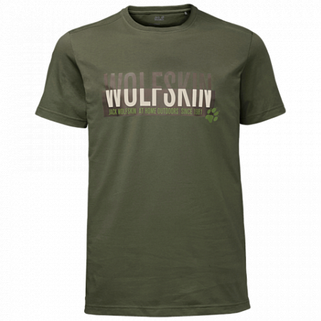 Футболка мужская Jack Wolfskin Slogan T Men woodland green