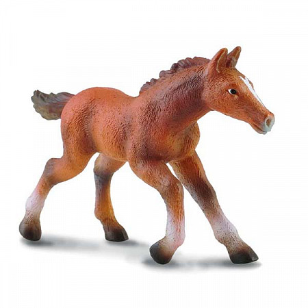 На картинке изображен Игрушка Collecta Жеребенок чистокровный бегущий 88245 S Игрушка Collecta Жеребенок чистокровный бегущий 88245 S