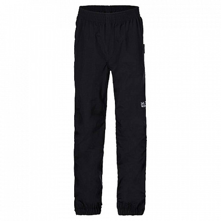 На картинке изображен Брюки детские Jack Wolfskin Kids Rain Pants Black Брюки детские Jack Wolfskin Kids Rain Pants Black