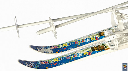 Лыжи детские Тяни-Толкай Ёжик-Лыжики-Пыжики с палками white