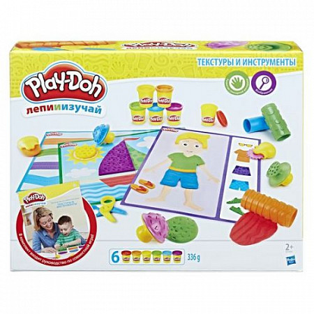На картинке изображен Игровой набор Play-Doh Текстуры и инструменты (B3408) Игровой набор Play-Doh Текстуры и инструменты (B3408)