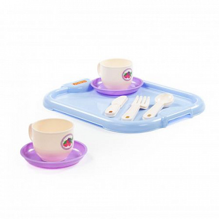 Набор детской посуды Полесье "Минутка" с подносом на 2 персоны (V1) (11 элементов) 80509