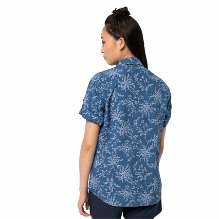 На картинке изображен Рубашка женская Jack Wolfskin Matata Print Shirt W ocean wave all over Рубашка женская Jack Wolfskin Matata Print Shirt W ocean wave all over