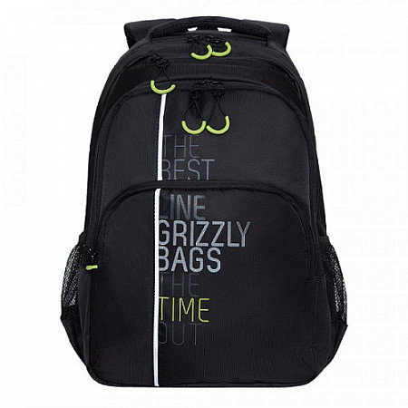 Рюкзак школьный GRIZZLY RU-030-3 /2 black/light green