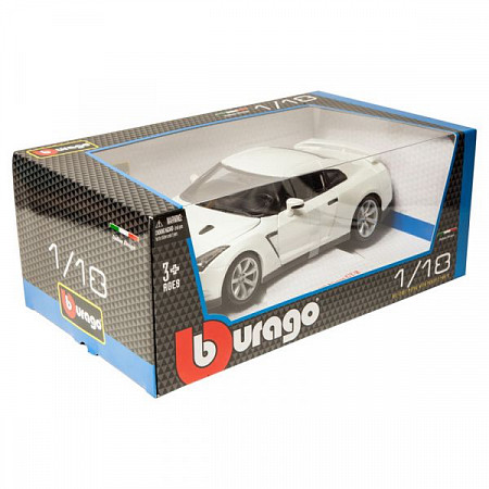 Коллекционная модель Bburago 1:18 Nissan GT-R (18-12079) white