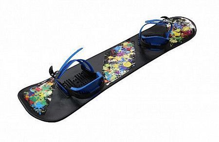 На картинке изображен Детский сноуборд пластиковый Тяни-толкай СД 01.00 с жёсткими креплениями black Детский сноуборд пластиковый Тяни-толкай СД 01.00 с жёсткими креплениями black