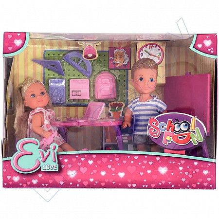 Набор кукол Evi и Timmy School Fun (105733210) pink