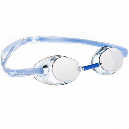 На картинке изображен Очки для плавания Mad Wave Racer SW Mirror blue Очки для плавания Mad Wave Racer SW Mirror blue