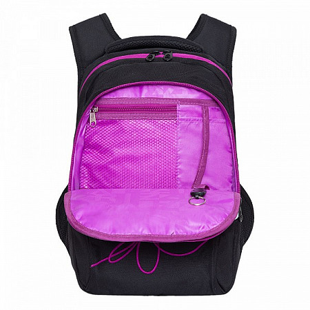 На картинке изображен Рюкзак школьный GRIZZLY RG-161-2 /3 black/violet Рюкзак школьный GRIZZLY RG-161-2 /3 black/violet