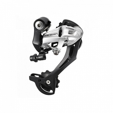 На картинке изображен Переключатель задний Shimano Acera RD-M390 SGS silver Переключатель задний Shimano Acera RD-M390 SGS silver