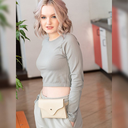 Поясная сумка женская Ors Oro OMS-0151 beige