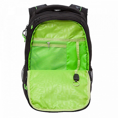 Рюкзак школьный GRIZZLY RU-138-1 /1 black/light green