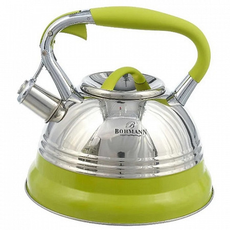 Чайник со свистком Bohmann 3л BH-9921 silver/green