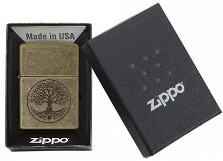Зажигалка Zippo Tree of Life Antique Brass 29149