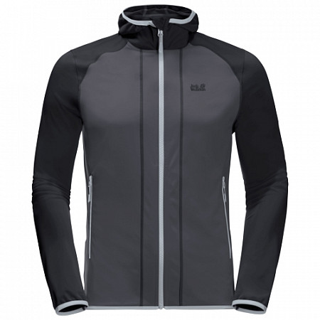На картинке изображен Спортивная куртка мужская Jack Wolfskin Hydro Hooded Light Jacket M ebony Спортивная куртка мужская Jack Wolfskin Hydro Hooded Light Jacket M ebony