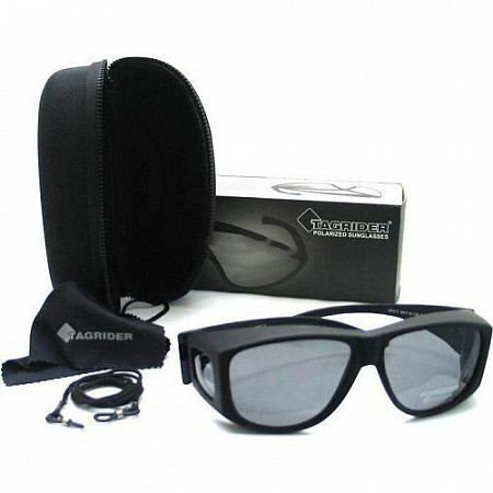 На картинке изображен Очки поляризационные в чехле Tagrider QP017 Black Очки поляризационные в чехле Tagrider QP017 Black