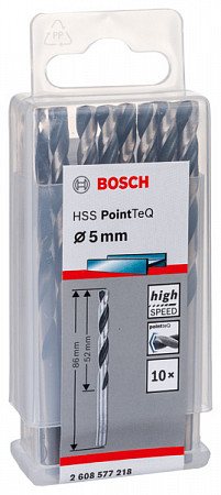 Сверло по металлу Bosch PointTeQ д 5,0 мм ц/х ГОСТ 10902-77