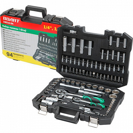 Набор головок и бит 94 предмета Волат
