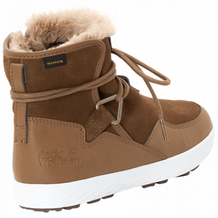 На картинке изображен Полуботинки женские Jack Wolfskin Auckland Wt Texapore Boot W desert brown / white Полуботинки женские Jack Wolfskin Auckland Wt Texapore Boot W desert brown / white
