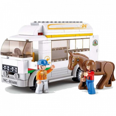 На картинке изображен Конструктор Sluban Трейлер для лошадки M38-B0559 Конструктор Sluban Трейлер для лошадки M38-B0559