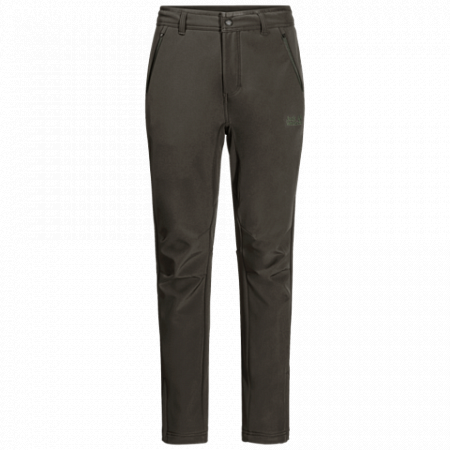 На картинке изображен Брюки мужские Jack Wolfskin Zenon Softshell Pants Men dark moss Брюки мужские Jack Wolfskin Zenon Softshell Pants Men dark moss