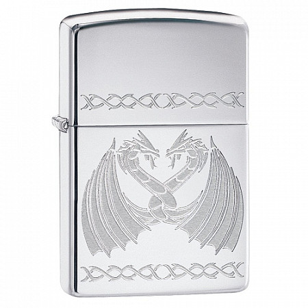 Зажигалка Zippo High Polish Chrome Dancing Dragons 29988