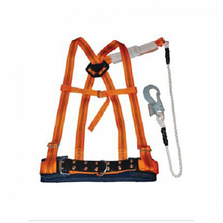 На картинке изображен Пояс строительный с наплечными лямками ППВ строп аВ (полиам. канат с аморт) Пояс строительный с наплечными лямками ППВ строп аВ (полиам. канат с аморт)