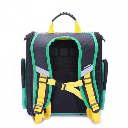 Рюкзак школьный GRIZZLY RA-970-6 /2 green/black