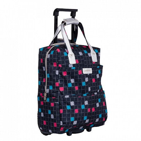 На картинке изображен Дорожная сумка Griffon Г1216 black/pink/blue Дорожная сумка Griffon Г1216 black/pink/blue