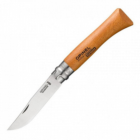 На картинке изображен Нож Opinel №10 углеродистая сталь, рукоять из бука Нож Opinel №10 углеродистая сталь, рукоять из бука
