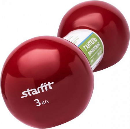 Гантель виниловая Starfit DB-102 3 кг dark red