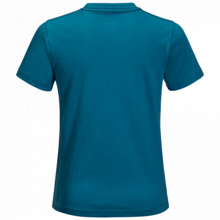 На картинке изображен Футболка детская Jack Wolfskin Brand T Boys celestial blue Футболка детская Jack Wolfskin Brand T Boys celestial blue